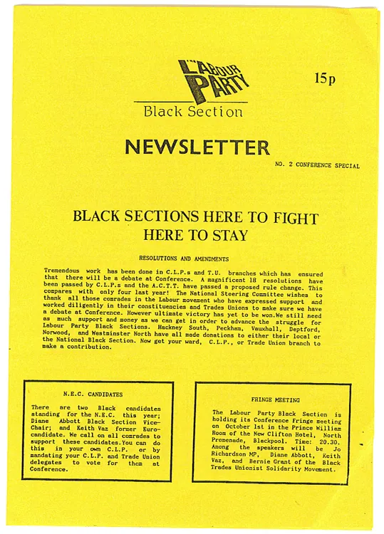 Black Sections newsletter