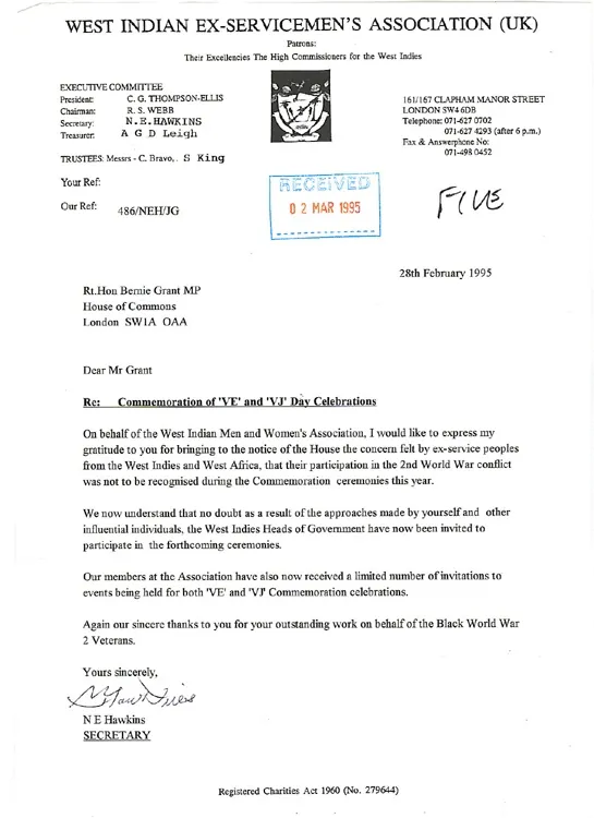 letter from west indian large