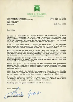 Preview of Organisation of African Unity letter [BG:OAE:1:1]