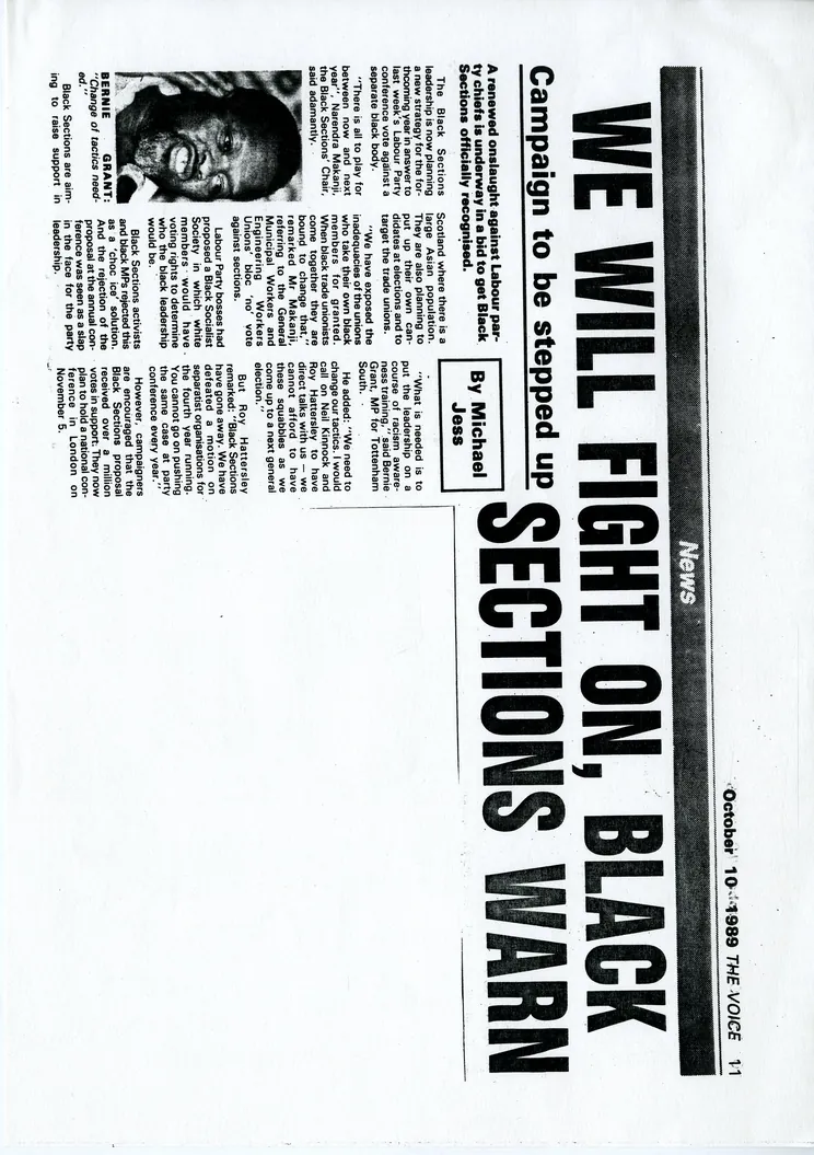 Preview image for We Will Fight On’ Black Sections Warns