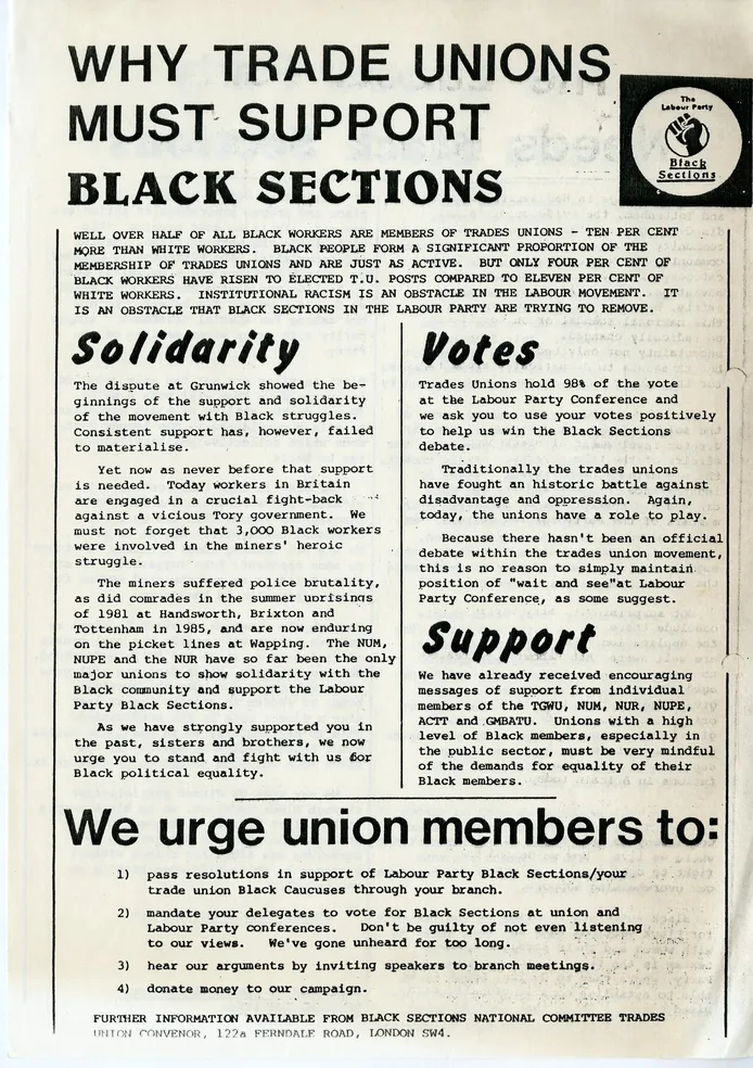 Preview image for Why Trade Unions Must Support Black Sections